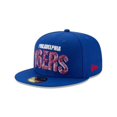 Philadelphia 76ers Gorra | New Era NBA Raised Threads 59fifty Fitted Cap Mexico - Azules